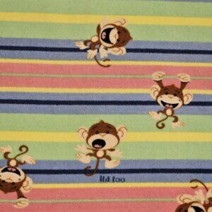 Vintage Y2K Limited Too Monkey Striped Fleece‎ Blanket 50 X 60 Rainbow SOFT